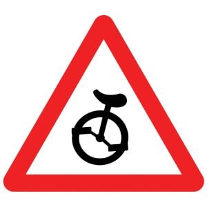 unicycle warning sticker