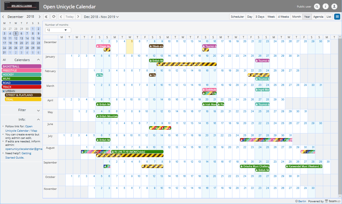 Open Unicycle Calendar